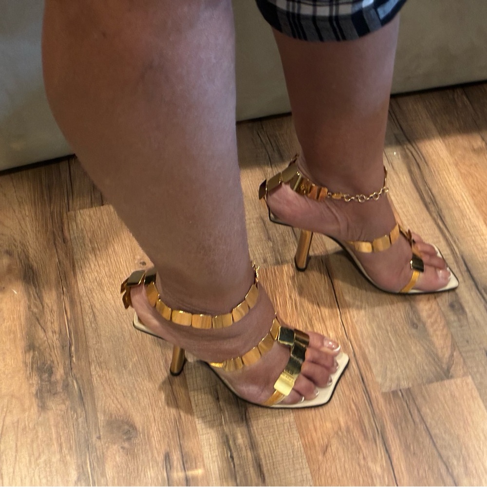 Giuseppe Zanotti Gold Strappy Heels